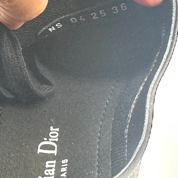 DIOR Lucky Charms Signature Satin Low Top Flat Sneakers Trainers Black - Picture 13 of 15